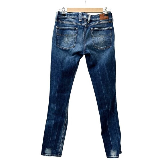 Lucky Brand Lola Skinny Reg Low-Rise Distressed Jeans Medium Wash Denim Women 27 - Picture 2 of 16
